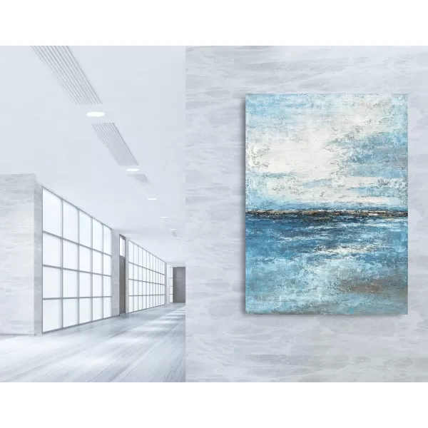 Yihui Arts Canvas Wall Art Decor Hand Painted Black and White Abstract Painting Large Art Pictures Modern Artwork for Living Room Bedroom Office Decor 