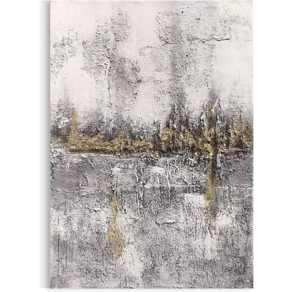 Yihui Arts Canvas Wall Art Decor Hand Painted Black and White Abstract Painting Large Art Pictures Modern Artwork for Living Room Bedroom Office Decor 