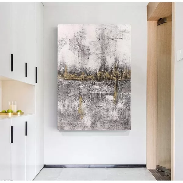 Yihui Arts Canvas Wall Art Decor Hand Painted Black and White Abstract Painting Large Art Pictures Modern Artwork for Living Room Bedroom Office Decor 