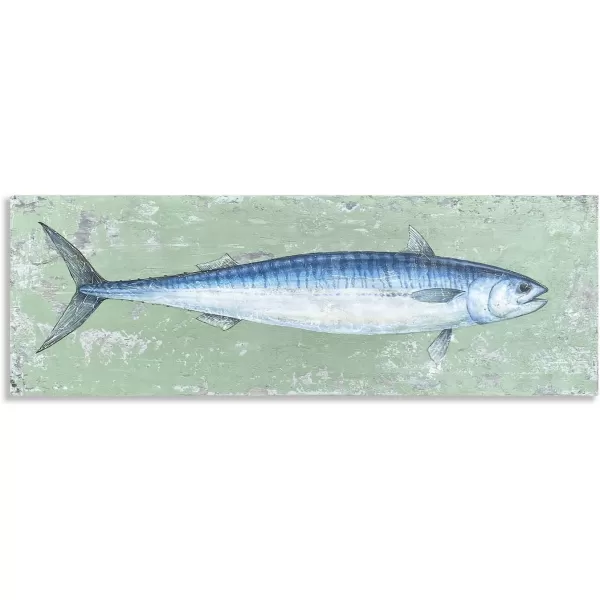 Yihui Arts Canvas Wall Art Hand Painted Abstract Tuna Fish Painting Modern Artwork Coastal Pictures in Blue and White Color for Bedroom Decoration