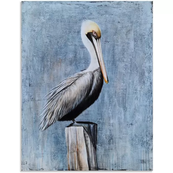 Yihui Arts Coastal Farmhouse Wall Art - Heron Painting with Textured - Realistic Bird Artwork - Vertical Animal Picture for Living Room Bedroom Bathroom Decor