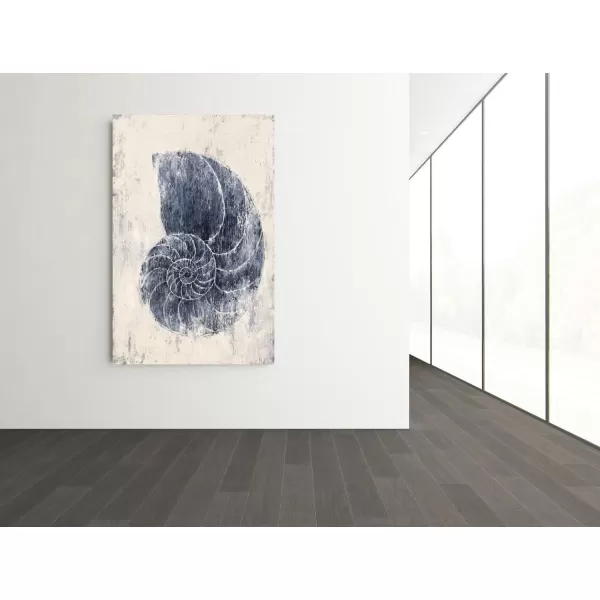 Yihui Arts Coastal Wall Art For Living Room Hand Painted Blue And White Conch Oil Painting Pictures Home Decoration