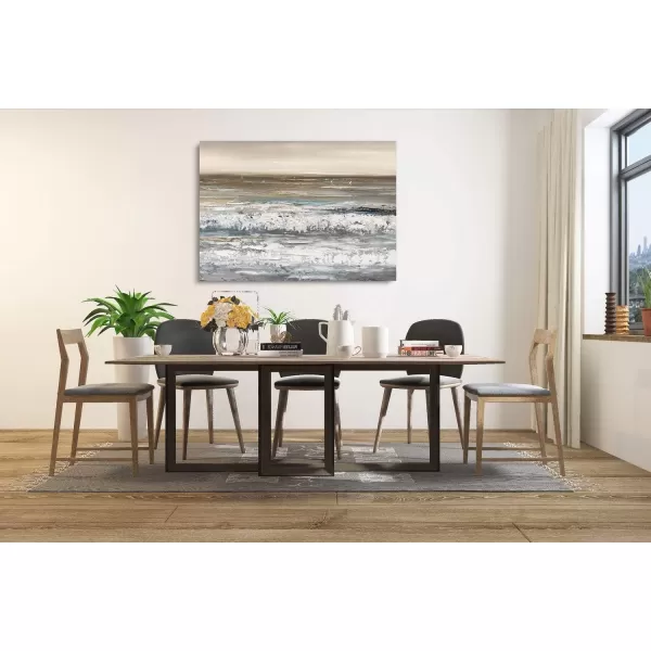 Yihui Arts Coastal Wall Art For Living Room Hand Painted Blue And White Conch Oil Painting Pictures Home Decoration