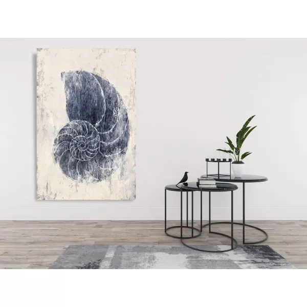 Yihui Arts Coastal Wall Art For Living Room Hand Painted Blue And White Conch Oil Painting Pictures Home Decoration