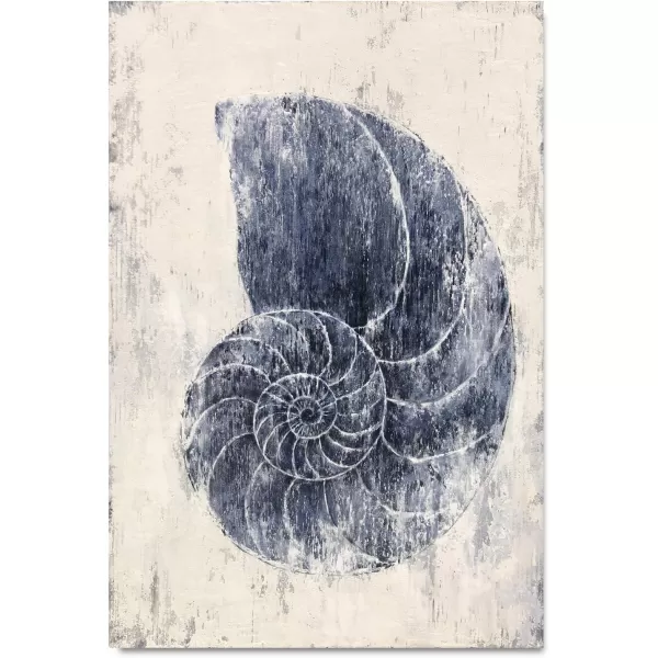 Yihui Arts Coastal Wall Art For Living Room Hand Painted Blue And White Conch Oil Painting Pictures Home Decoration