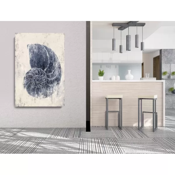 Yihui Arts Coastal Wall Art For Living Room Hand Painted Blue And White Conch Oil Painting Pictures Home Decoration