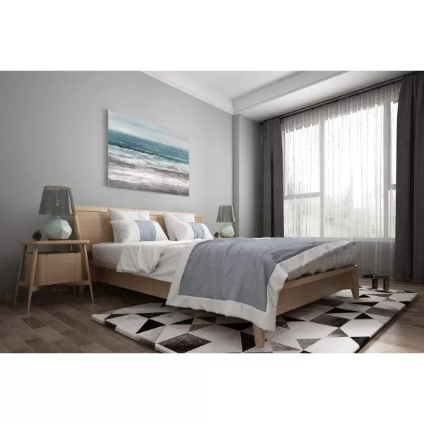 Yihui Arts Coastal Wall Art For Living Room Hand Painted Blue And White Conch Oil Painting Pictures Home Decoration