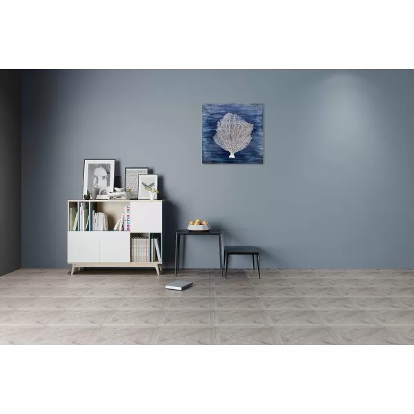 Yihui Arts Coastal Wall Art Hand Painted Navy Blue and White Tree Pictures Modern Abstract Canvas Artwork for Living Room Bedroom Dinning Decoration