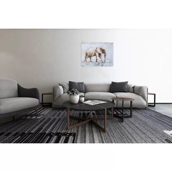 Yihui Arts Elephant Wall Art - Vertical Canvas Oil Paintings - Giant Gray and White Animal Pictures for Bathroom Livingroom Hallway Decor