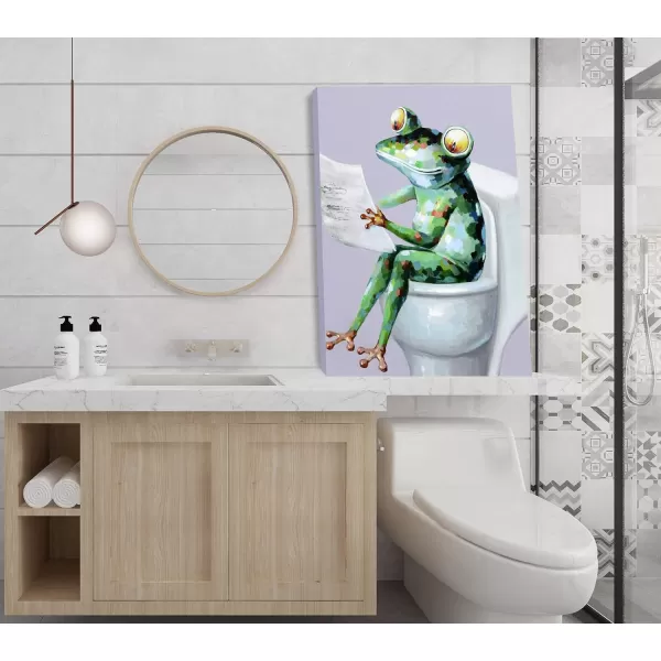 Yihui Arts Elephant Wall Art - Vertical Canvas Oil Paintings - Giant Gray and White Animal Pictures for Bathroom Livingroom Hallway Decor