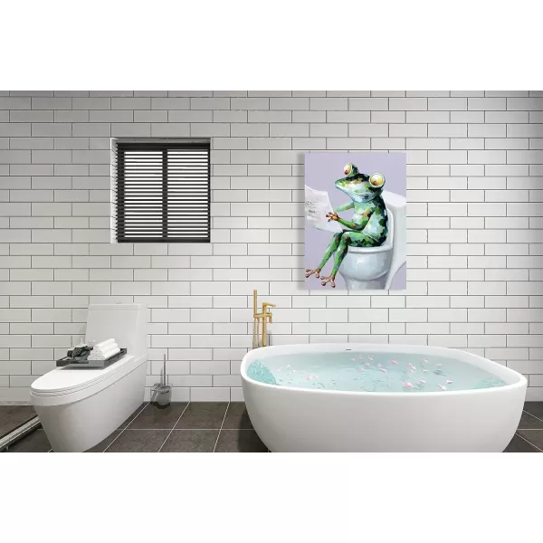 Yihui Arts Elephant Wall Art - Vertical Canvas Oil Paintings - Giant Gray and White Animal Pictures for Bathroom Livingroom Hallway Decor