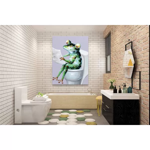 Yihui Arts Elephant Wall Art - Vertical Canvas Oil Paintings - Giant Gray and White Animal Pictures for Bathroom Livingroom Hallway Decor