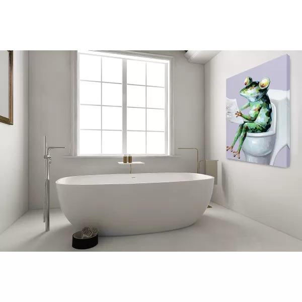 Yihui Arts Elephant Wall Art - Vertical Canvas Oil Paintings - Giant Gray and White Animal Pictures for Bathroom Livingroom Hallway Decor
