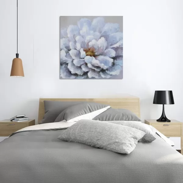 Yihui Arts Flower Canvas Wall Art Hand Painted Aesthetic Paintings Abstract Square Artworks Pictures for Living Room Bedroom Decoration