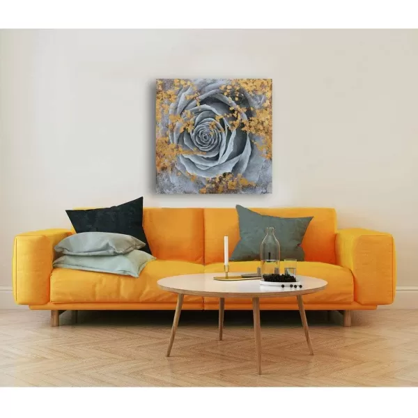 Yihui Arts Flower Canvas Wall Art Hand Painted Aesthetic Paintings Abstract Square Artworks Pictures for Living Room Bedroom Decoration