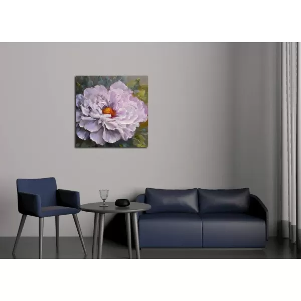Yihui Arts Flower Canvas Wall Art Hand Painted Aesthetic Paintings Abstract Square Artworks Pictures for Living Room Bedroom Decoration