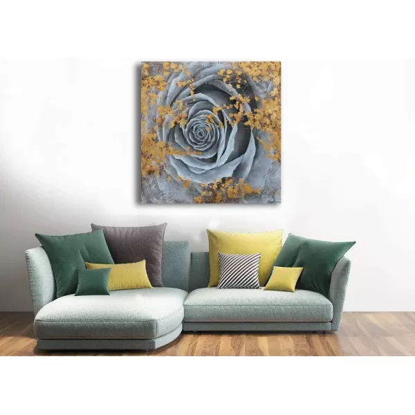 Yihui Arts Flower Canvas Wall Art Hand Painted Aesthetic Paintings Abstract Square Artworks Pictures for Living Room Bedroom Decoration