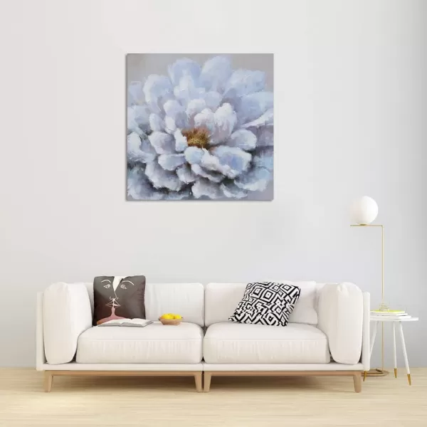 Yihui Arts Flower Canvas Wall Art Hand Painted Aesthetic Paintings Abstract Square Artworks Pictures for Living Room Bedroom Decoration