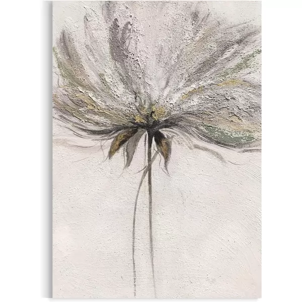 Yihui Arts Flower Canvas Wall Art Hand Painted Aesthetic Paintings Abstract Square Artworks Pictures for Living Room Bedroom Decoration