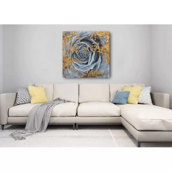 Yihui Arts Flower Canvas Wall Art Hand Painted Aesthetic Paintings Abstract Square Artworks Pictures for Living Room Bedroom Decoration