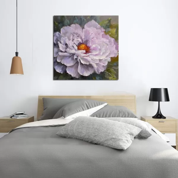 Yihui Arts Flower Canvas Wall Art Hand Painted Aesthetic Paintings Abstract Square Artworks Pictures for Living Room Bedroom Decoration
