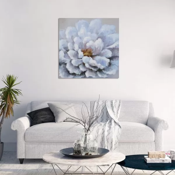 Yihui Arts Flower Canvas Wall Art Hand Painted Aesthetic Paintings Abstract Square Artworks Pictures for Living Room Bedroom Decoration
