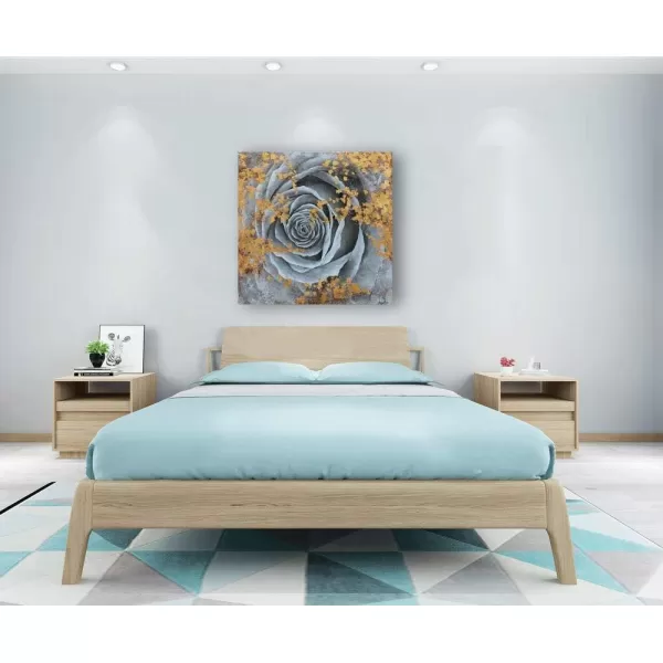 Yihui Arts Flower Canvas Wall Art Hand Painted Aesthetic Paintings Abstract Square Artworks Pictures for Living Room Bedroom Decoration