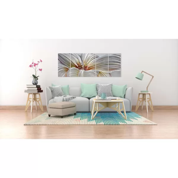 Yihui Arts Hand Crafted 3D Aluminum Metal Wall Art - Large Blue Teal Abstract Design Perfect for Fireplace,Hallway,Yoga Room Decor