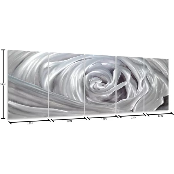 Yihui Arts Hand Crafted 3D Aluminum Metal Wall Art - Large Blue Teal Abstract Design Perfect for Fireplace,Hallway,Yoga Room Decor