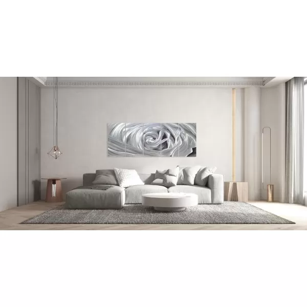 Yihui Arts Hand Crafted 3D Aluminum Metal Wall Art - Large Blue Teal Abstract Design Perfect for Fireplace,Hallway,Yoga Room Decor