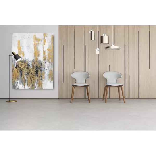 Yihui Arts Modern Abstract Chicago City Canvas Wall Art Painting with Gold Foil Hand Painted Skyline Pictures for Bedroom Decoration