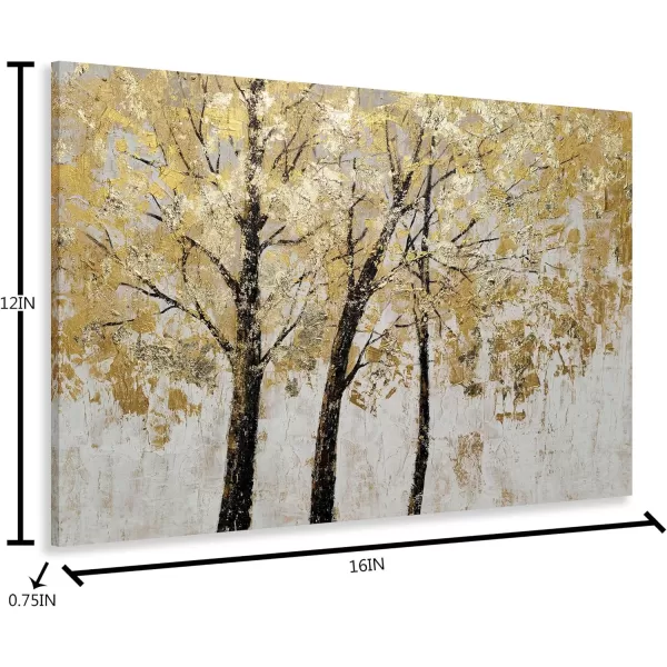 Yihui Arts Modern Birch Tree Canvas Wall Art With Textured Black and White Forest Painting on Canvas Pictures for Living Room Bedroom Bathroom Decoration
