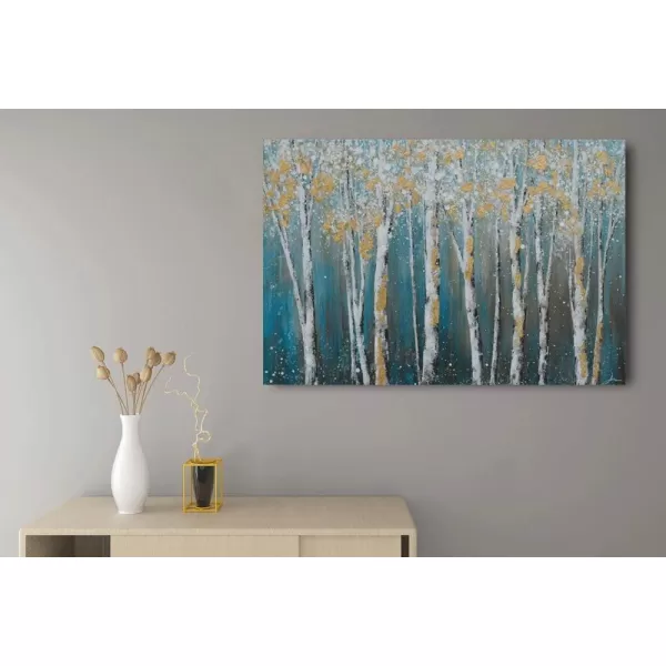 Yihui Arts Modern Birch Tree Canvas Wall Art With Textured Black and White Forest Painting on Canvas Pictures for Living Room Bedroom Bathroom Decoration