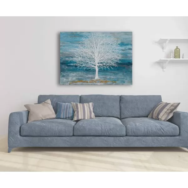 Yihui Arts Modern Birch Tree Canvas Wall Art With Textured Black and White Forest Painting on Canvas Pictures for Living Room Bedroom Bathroom Decoration