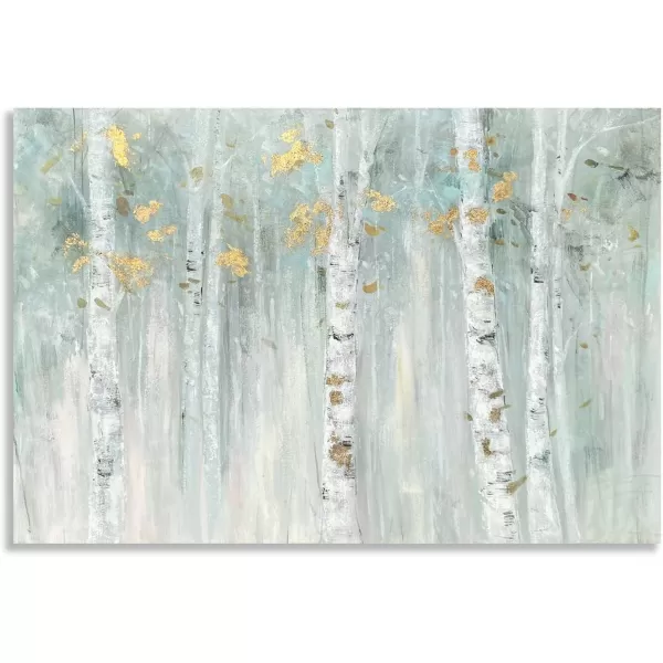 Yihui Arts Modern Birch Tree Canvas Wall Art With Textured Black and White Forest Painting on Canvas Pictures for Living Room Bedroom Bathroom Decoration