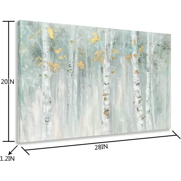 Yihui Arts Modern Birch Tree Canvas Wall Art With Textured Black and White Forest Painting on Canvas Pictures for Living Room Bedroom Bathroom Decoration