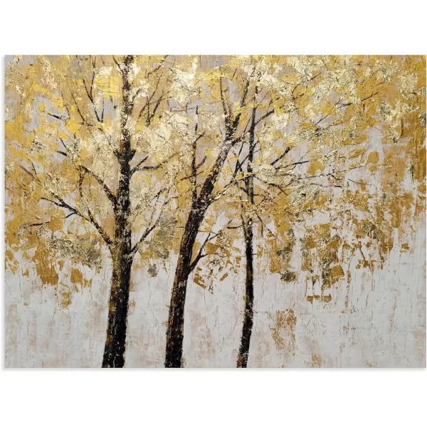 Yihui Arts Modern Birch Tree Canvas Wall Art With Textured Black and White Forest Painting on Canvas Pictures for Living Room Bedroom Bathroom Decoration