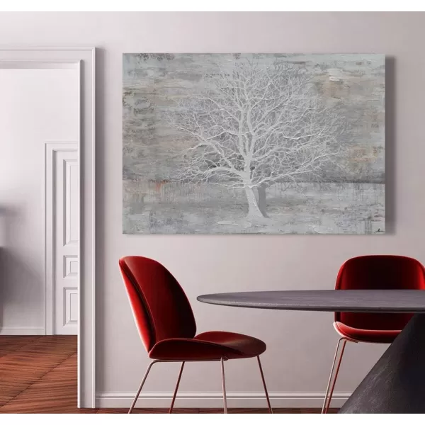 Yihui Arts Modern Birch Tree Canvas Wall Art With Textured Black and White Forest Painting on Canvas Pictures for Living Room Bedroom Bathroom Decoration