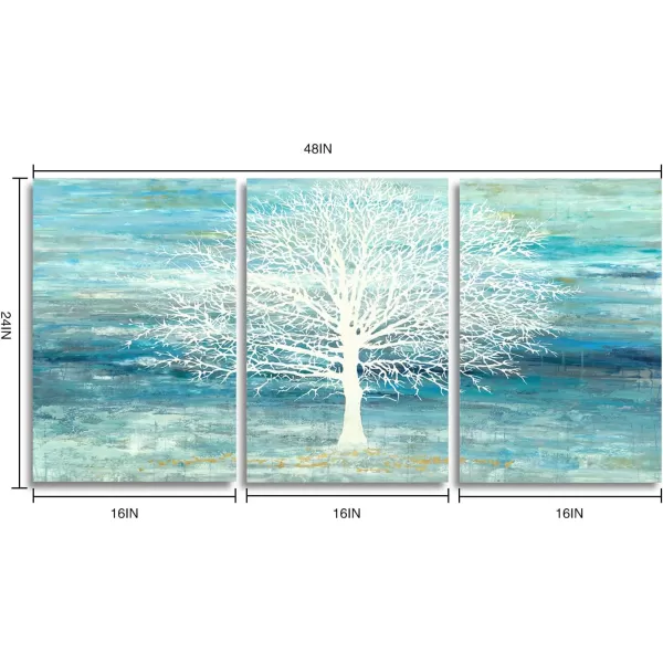 Yihui Arts Modern Birch Tree Canvas Wall Art With Textured Black and White Forest Painting on Canvas Pictures for Living Room Bedroom Bathroom Decoration