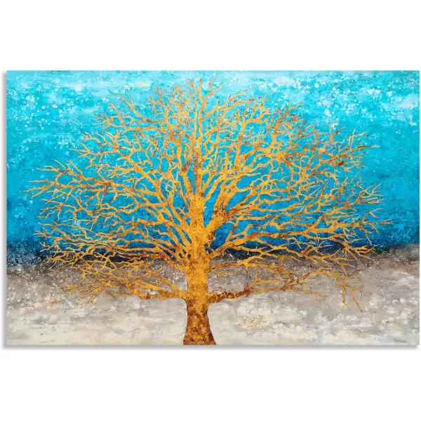Yihui Arts Modern Birch Tree Canvas Wall Art With Textured Black and White Forest Painting on Canvas Pictures for Living Room Bedroom Bathroom Decoration