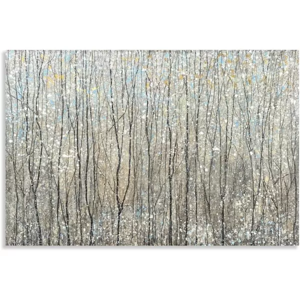 Yihui Arts Modern Birch Tree Canvas Wall Art With Textured Black and White Forest Painting on Canvas Pictures for Living Room Bedroom Bathroom Decoration