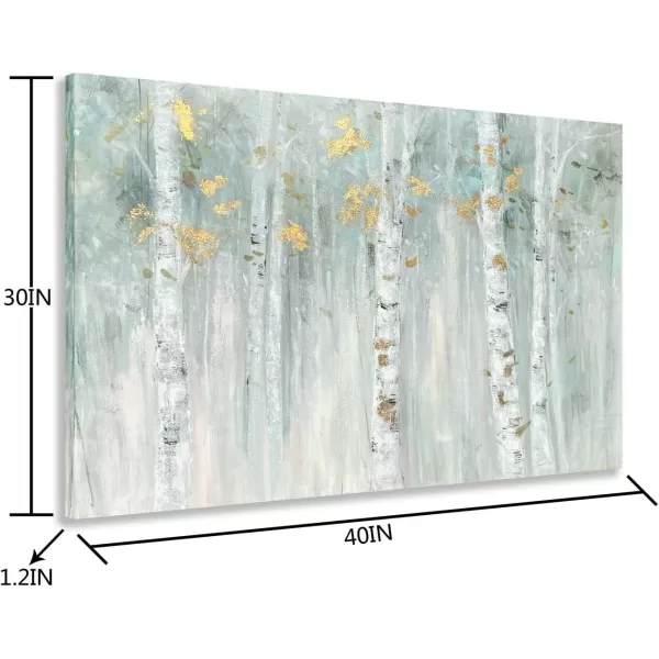 Yihui Arts Modern Birch Tree Canvas Wall Art With Textured Black and White Forest Painting on Canvas Pictures for Living Room Bedroom Bathroom Decoration