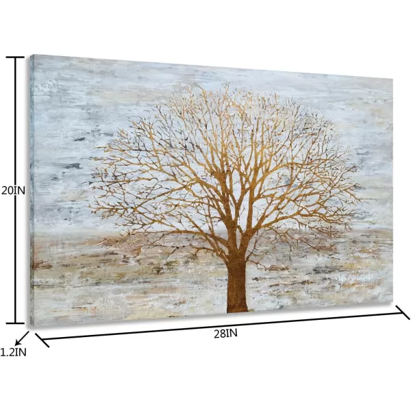 Yihui Arts Modern Birch Tree Canvas Wall Art With Textured Black and White Forest Painting on Canvas Pictures for Living Room Bedroom Bathroom Decoration