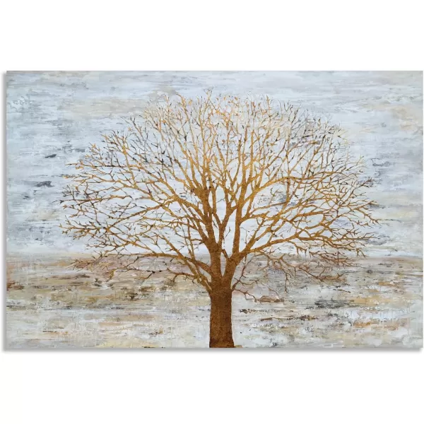 Yihui Arts Modern Birch Tree Canvas Wall Art With Textured Black and White Forest Painting on Canvas Pictures for Living Room Bedroom Bathroom Decoration