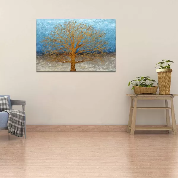Yihui Arts Modern Birch Tree Canvas Wall Art With Textured Black and White Forest Painting on Canvas Pictures for Living Room Bedroom Bathroom Decoration
