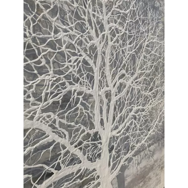 Yihui Arts Modern Birch Tree Canvas Wall Art With Textured Black and White Forest Painting on Canvas Pictures for Living Room Bedroom Bathroom Decoration