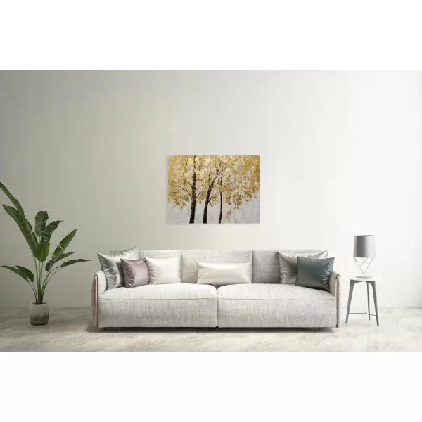 Yihui Arts Modern Birch Tree Canvas Wall Art With Textured Black and White Forest Painting on Canvas Pictures for Living Room Bedroom Bathroom Decoration