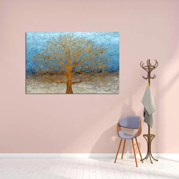 Yihui Arts Modern Birch Tree Canvas Wall Art With Textured Black and White Forest Painting on Canvas Pictures for Living Room Bedroom Bathroom Decoration