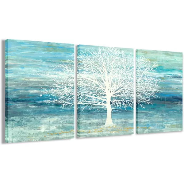 Yihui Arts Modern Birch Tree Canvas Wall Art With Textured Black and White Forest Painting on Canvas Pictures for Living Room Bedroom Bathroom Decoration
