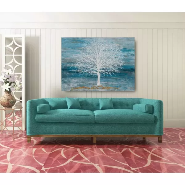 Yihui Arts Modern Birch Tree Canvas Wall Art With Textured Black and White Forest Painting on Canvas Pictures for Living Room Bedroom Bathroom Decoration